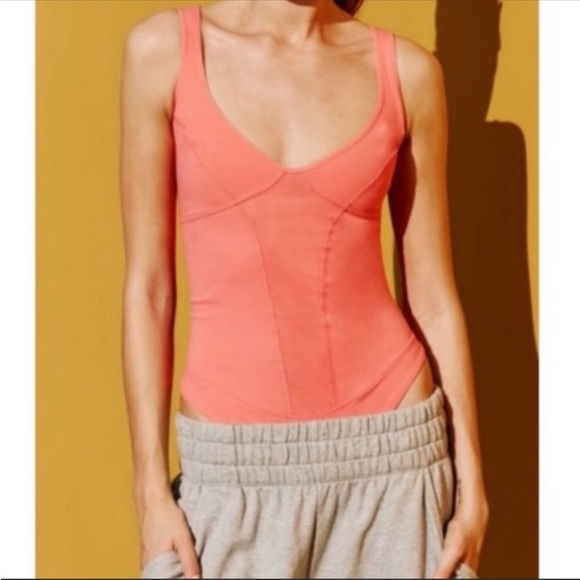 NWT Free People bodysuit size small Strawberry color - Picture 2 of 6